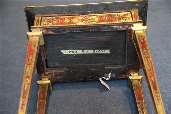 A Louis XIV boullework occasional table, W.1ft 7.5in D.1ft 2in. H. 2ft 3in.